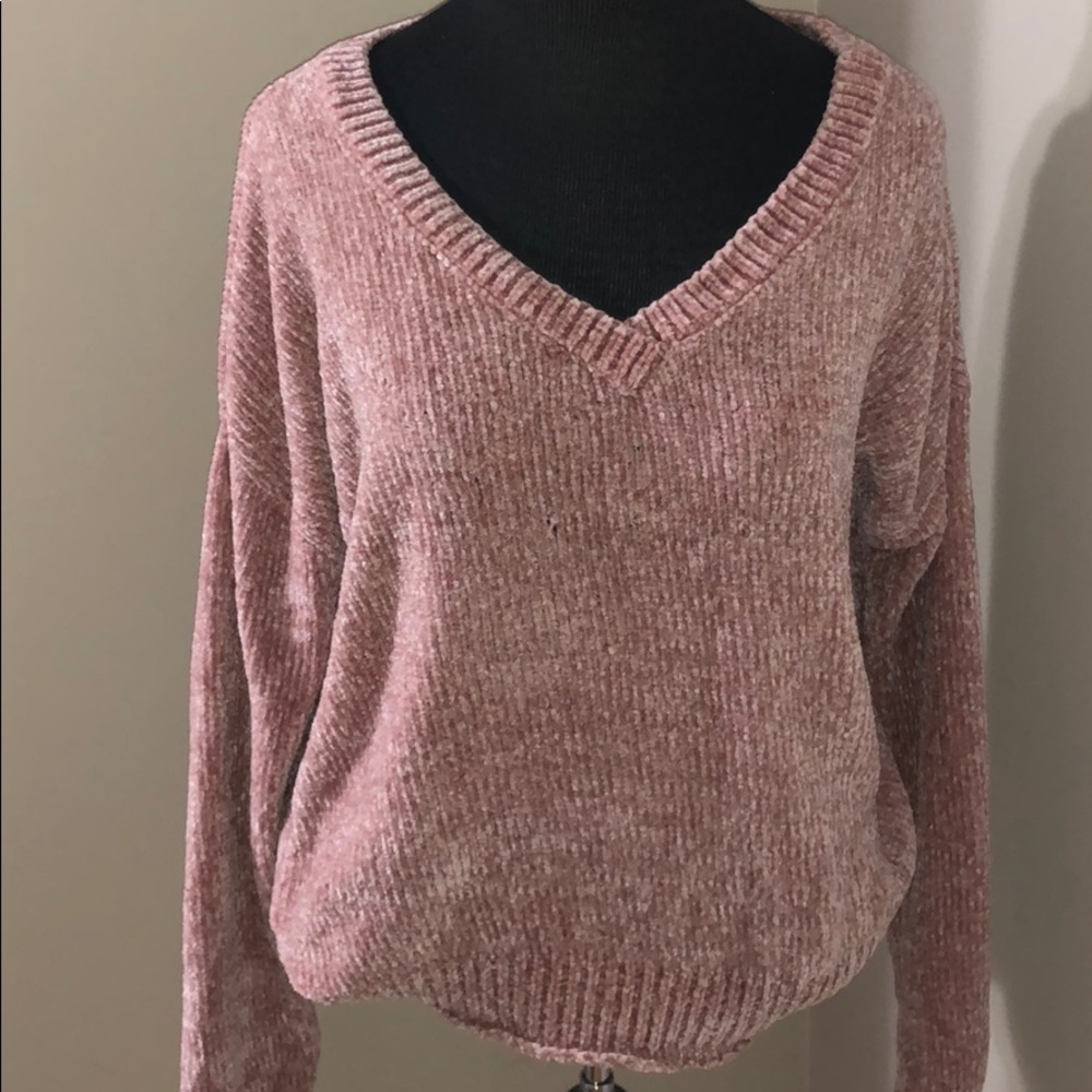 V-neck knit sweater